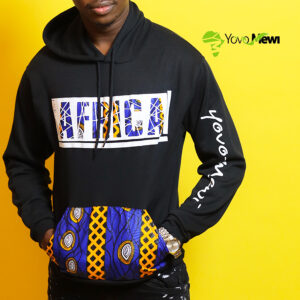 Sweat-shirts AFRICA / couleur bleu et jaune / sweat noir / tissu wax